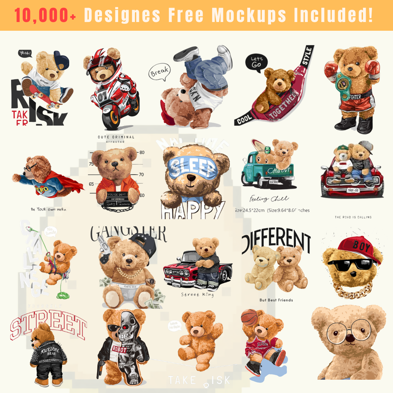 10K Premium TEDDY Money Printable Designs – Editable 4K PNG Graphics (2026)