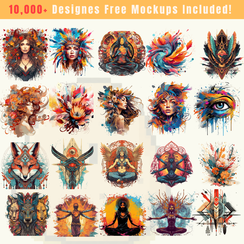 10K Premium Bohemian Printable Designs – Editable 4K PNG Graphics (2026)