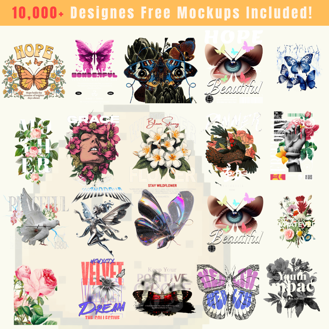 12K Premium Flower Street Wear Printable Designs – Editable 4K PNG Graphics (2026)