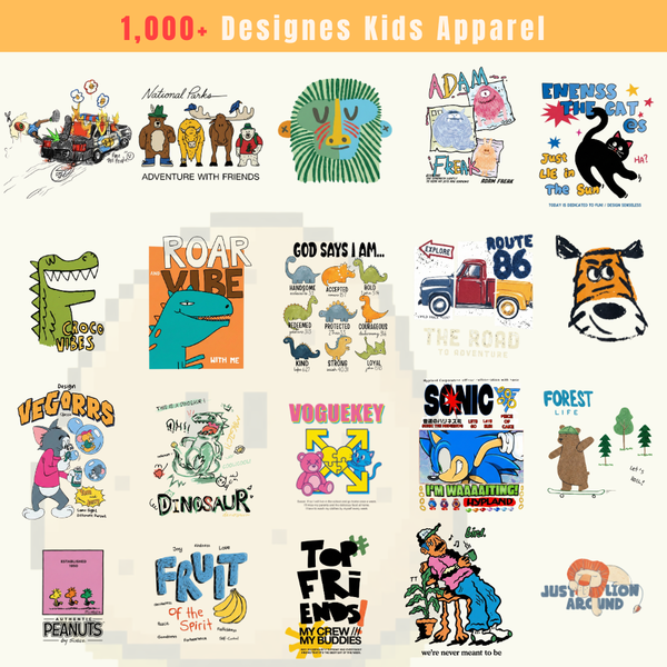 1K Premium Kids Apparel Printable Designs – Editable 4K PNG Graphics (2026)