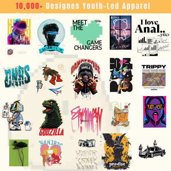 1K Premium Youth Led Apparel Printable Designs – Editable 4K PNG Graphics (2026)