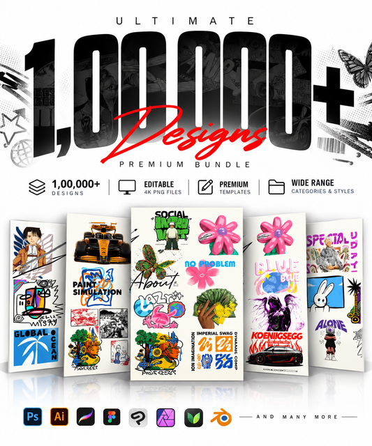 1,00,000 + Premium Printable Designs – Editable 4K PNG Graphics (2026)