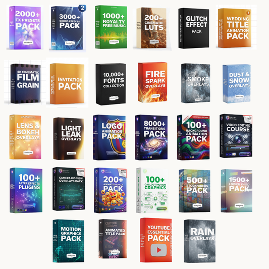 30k+ Transitions || SFX || Overlays || LUTS - Video Editing Bundle