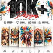 10K Premium Bohemian Printable Designs – Editable 4K PNG Graphics (2026)