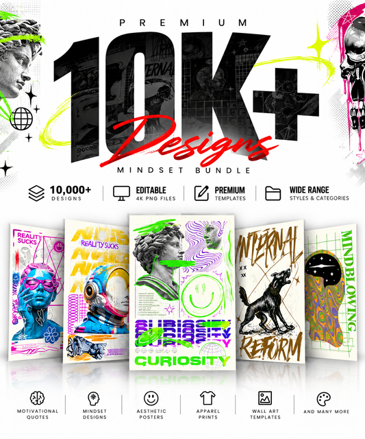 10K + Premium Mindset Printable Designs – Editable 4K PNG Graphics (2026)