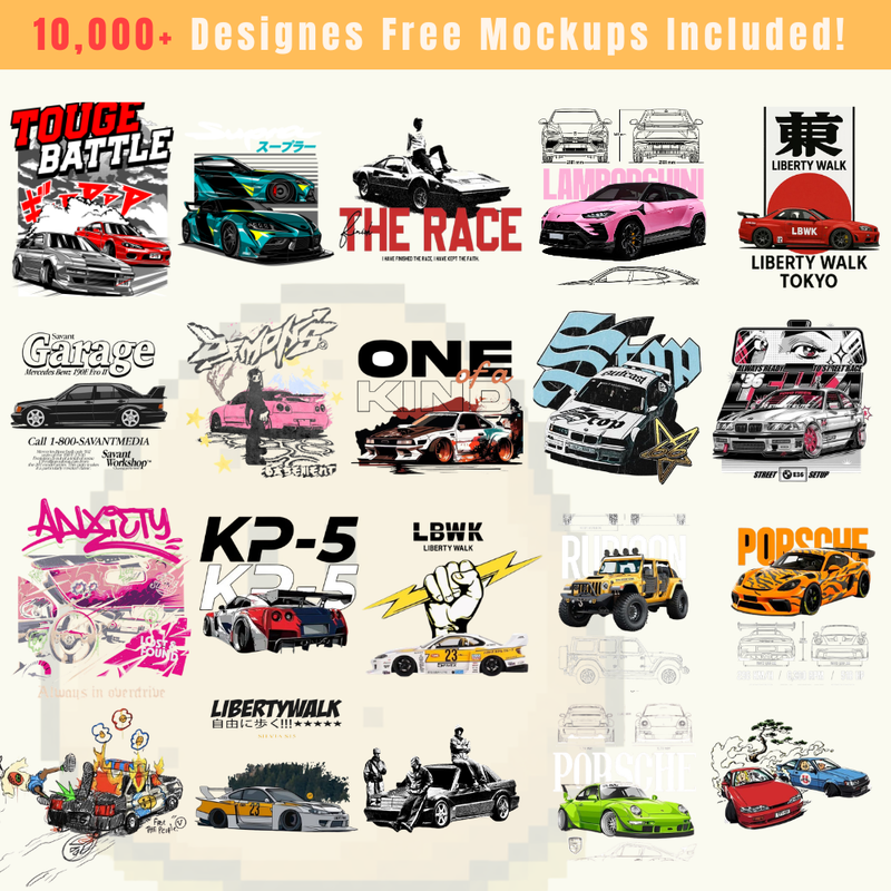 10K Premium Car Printable Designs – Editable 4K PNG Graphics (2026)