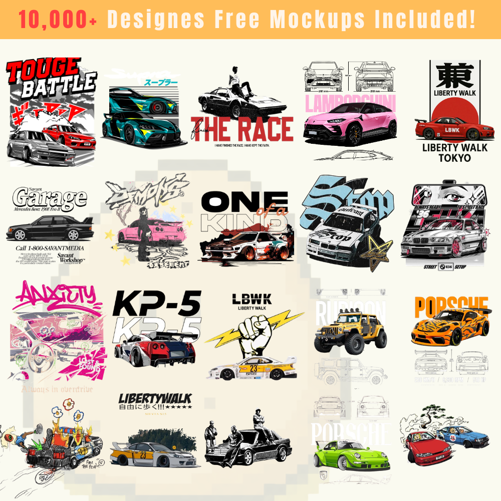 10K Premium Car Printable Designs – Editable 4K PNG Graphics (2026)