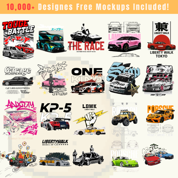 10K Premium Car Printable Designs – Editable 4K PNG Graphics (2026)