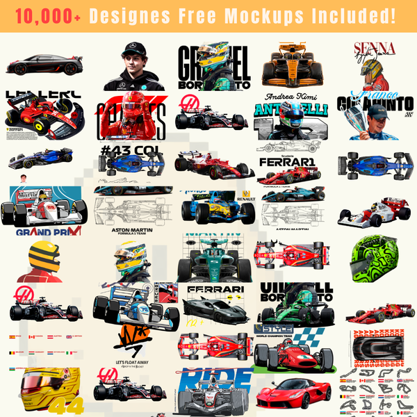 10K Premium F1 Printable Designs – Editable 4K PNG Graphics (2026)